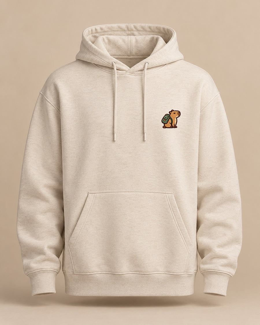 Fleißiges_Mellowbara – neutrales Produktbild der Kapuzenpullover mit kleiner Stickerei