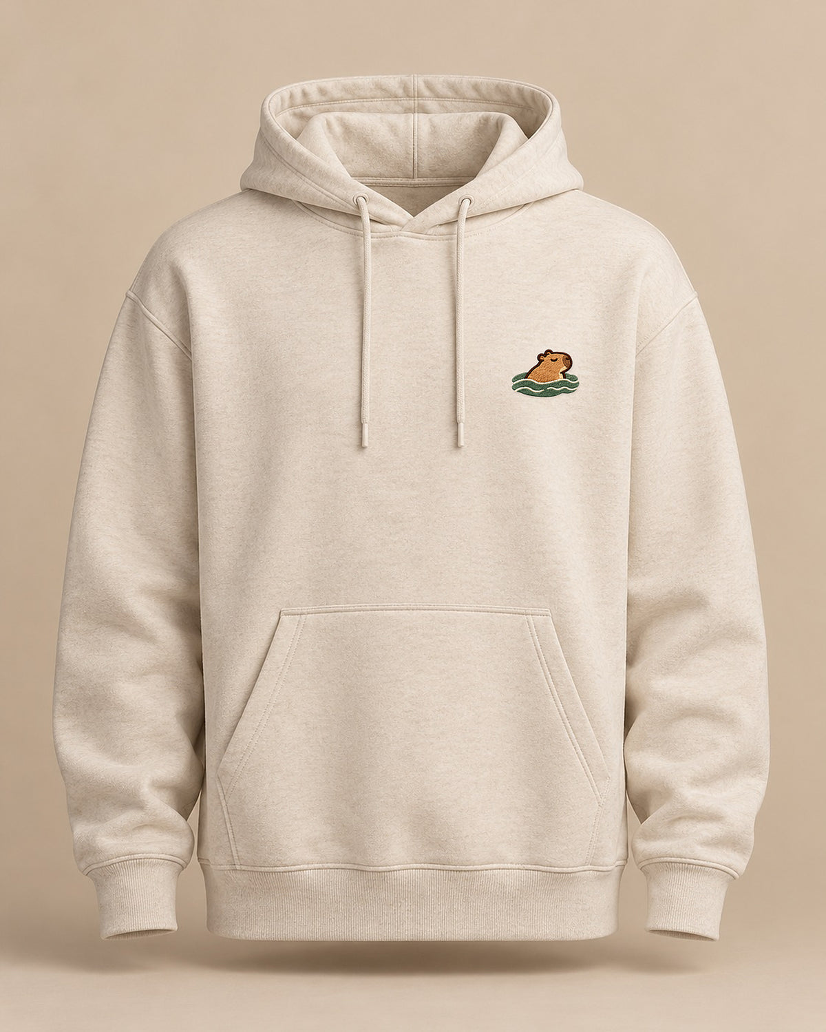 Swimming_Mellowbara – neutrales Produktbild der Kapuzenpullover mit kleiner Stickerei